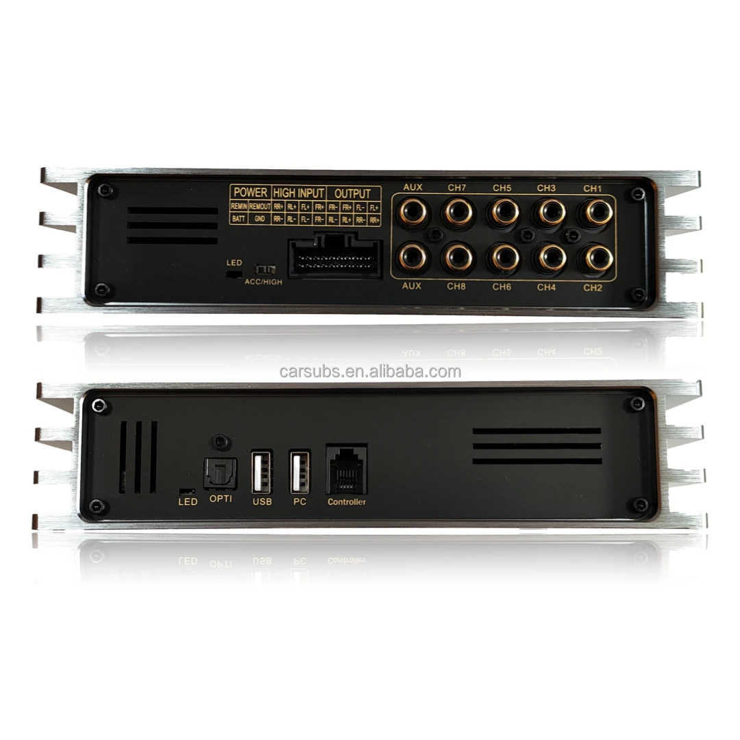 With Remote Car Stereo DSP amplifier 4 in 4 out 8 RCA out with 31 EQ band Andrond APP Class AB Car DSP amplifier