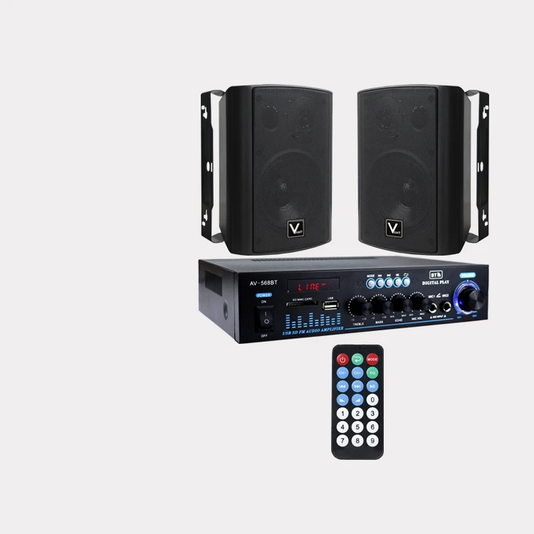 VA-568/MS50 pa outdoor audio in wall pa music speaker Home Theatre Audio System  Power Amplifier With Remote Control 5 inch set