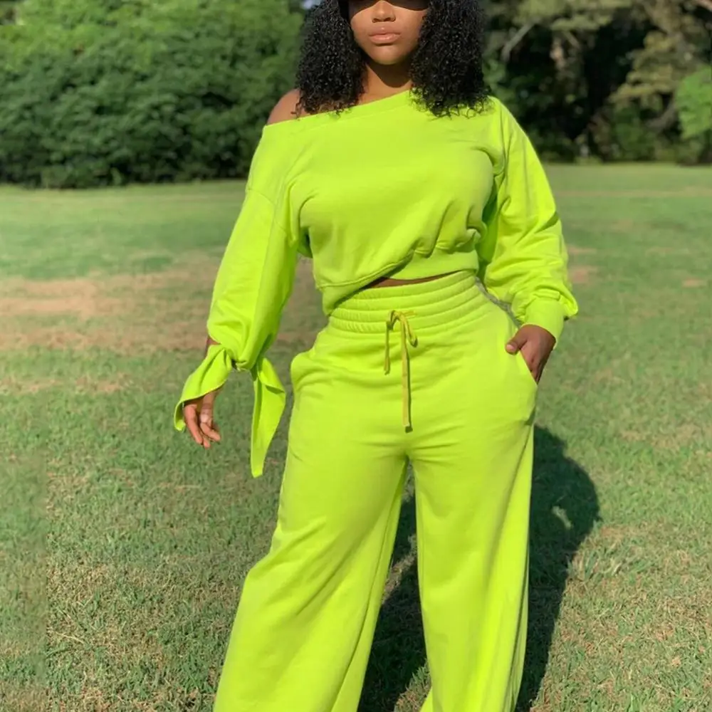 
Новинка, пикантная высококачественная повседневная модная женская одежда, однотонные женские комплекты из двух частей с круглым вырезом 