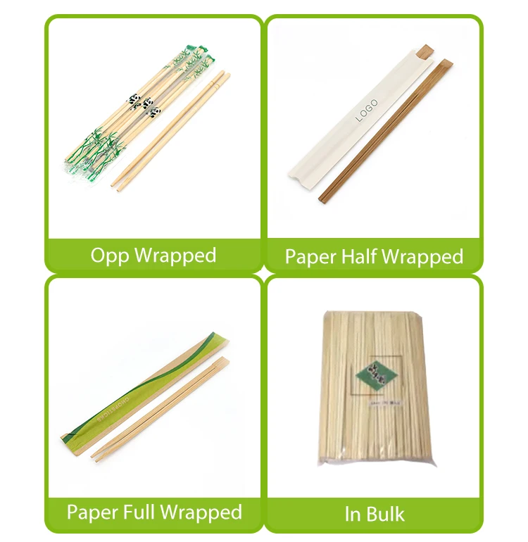 Free Sample Paper All Sleeves Wrapped Carbonization Disposable Bamboo Twin Chopsticks