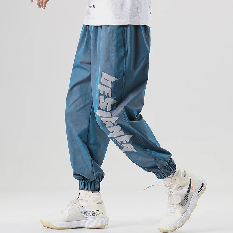 New style  color gradually change function recreational cargo pants male Korean version bright face reflects pair of