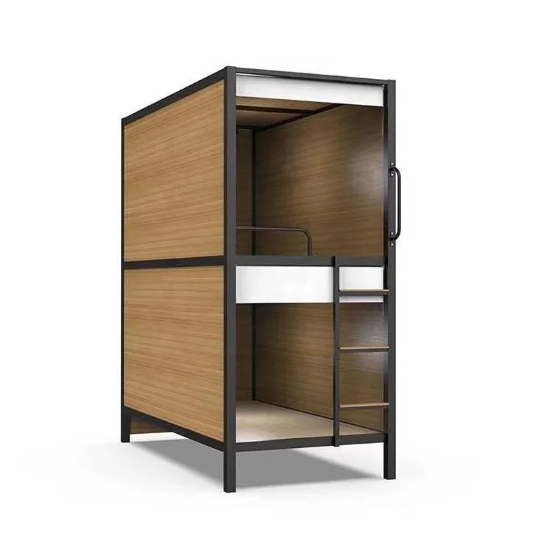 High quality metal secret twins bunk bed detachable bedroom furniture wooden panel capsule bed cabin bed berth