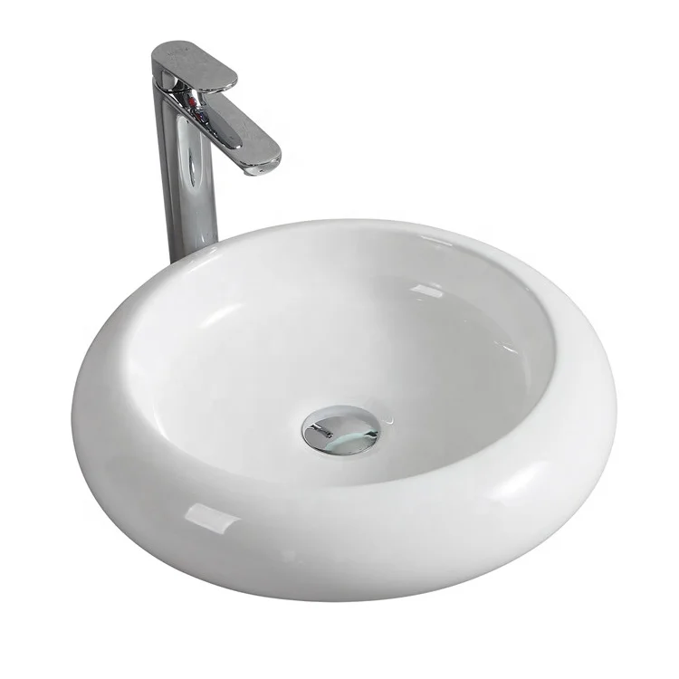 Good price round hotel modern ceramic artistic wall hung wash hand art basin bathroom sink