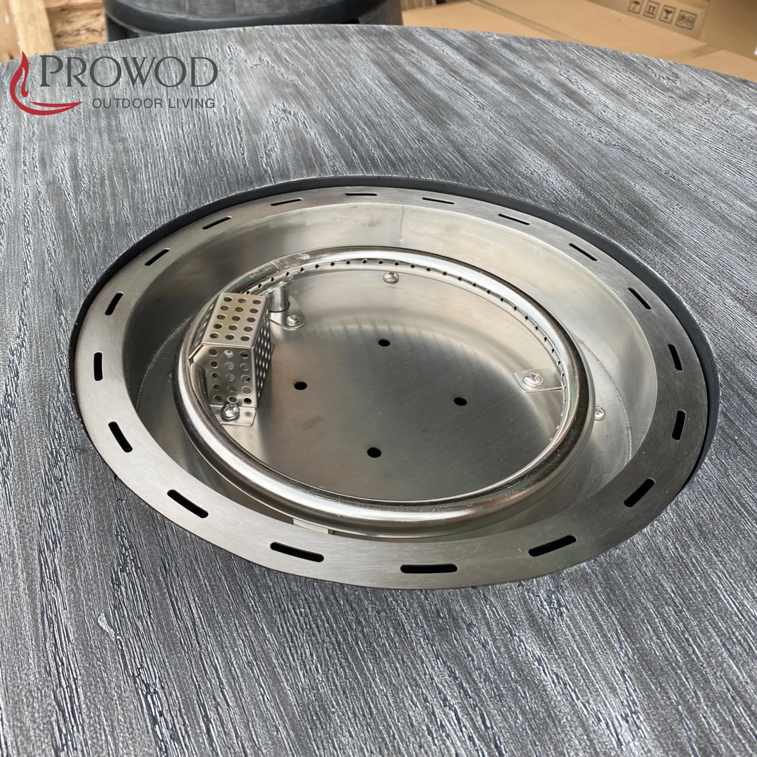Hot Selling Barrel Shape Concrete  Gas Firepit/ Outdoor Garden Fire Table