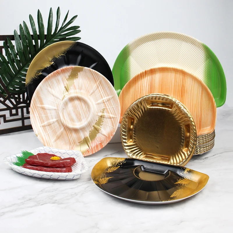 Hot Sale Biodegradable Disposable Round Fresh Food Tray Fruit Vegetable Meat Seafood Packing Takeaway Box Portable Reusable