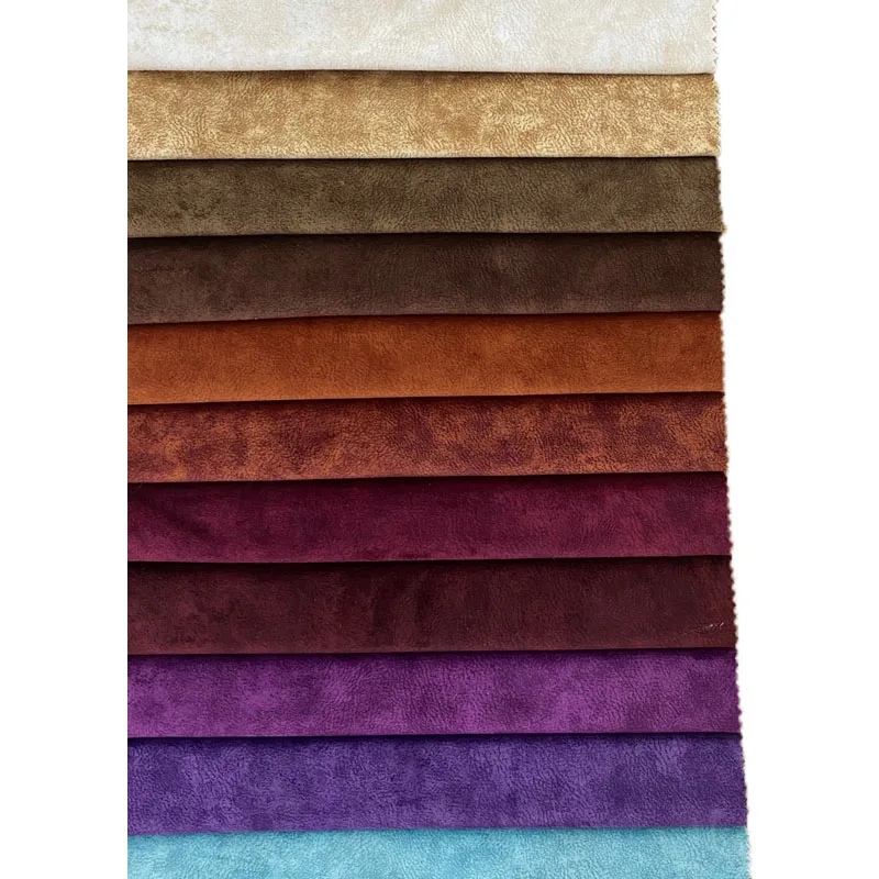 Colorful print and emboss 100% Polyester  fabric soft Holland velvet fabric for sofa furniture