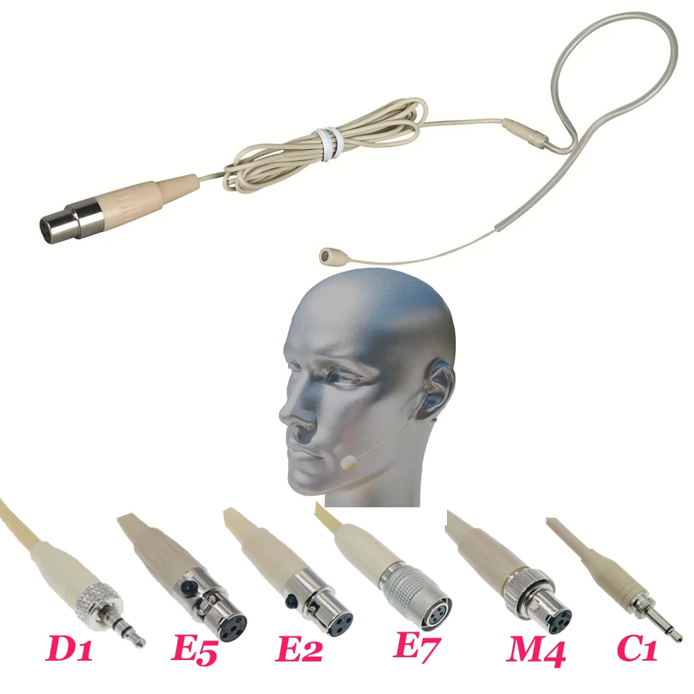 High Quality Best Karaoke Wireless Microphone Single Earset Hook Headset For BodyPack Transmitter Customized Cable 4Pin 3Pin 3.5