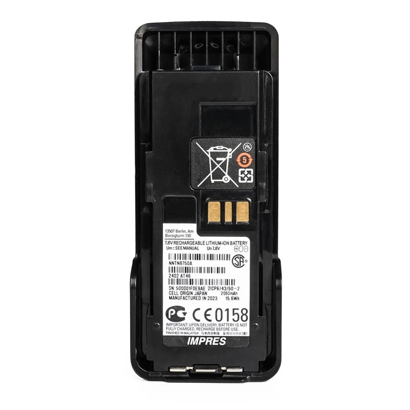 NNTN8750A 7.6V 2050mAh Walkie Talkie Replaceable Explosion-proof Li-ion Batteries For MOTOROLA APX4000H Radio