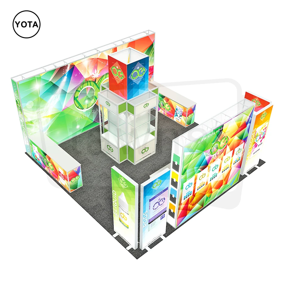 Tawns 20 x 20ft Custom Free Standing Display Walls Trade Show Design Backlit Light Box Banner Illuminated Seg Exhibition Booth