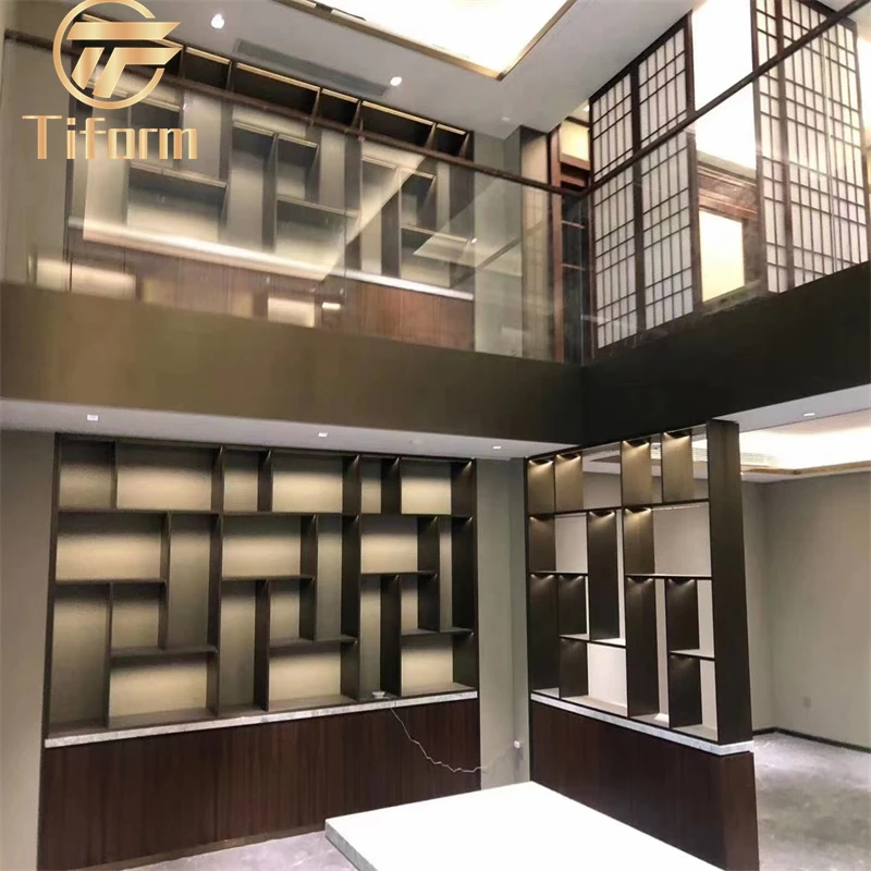 Hot sale  stainless steel metal screen partition wall panel screen room divider for hotel lobby