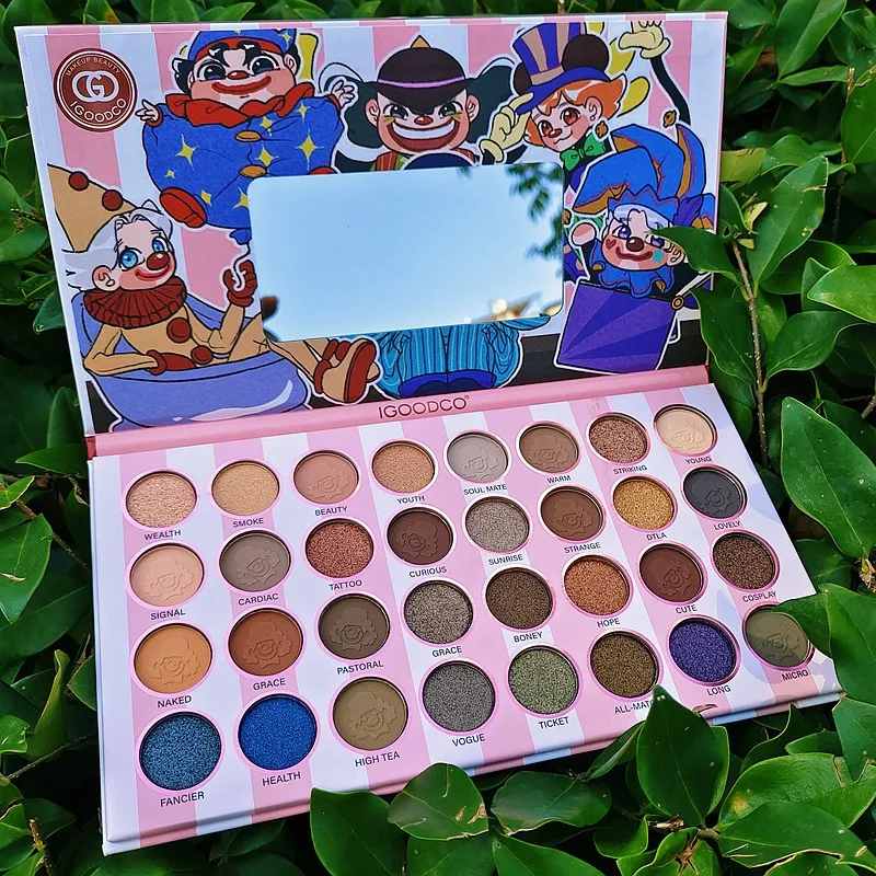 wholesale makeup glitter eyeshadow 32 color boxes eye shadow cardboard gift packaging boxes chrome foldable eyeshadow palette