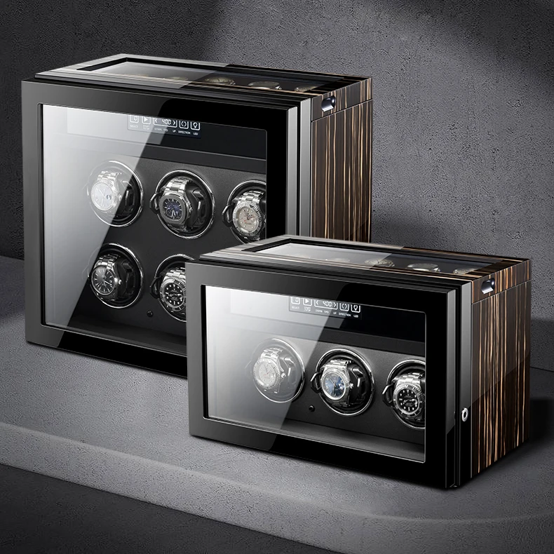Luxury Automatic Watch Shaker For Mechanic Watch Winding LCD Remote Control Screen Touch 3 6 9 Slots Automatic Watch Winder