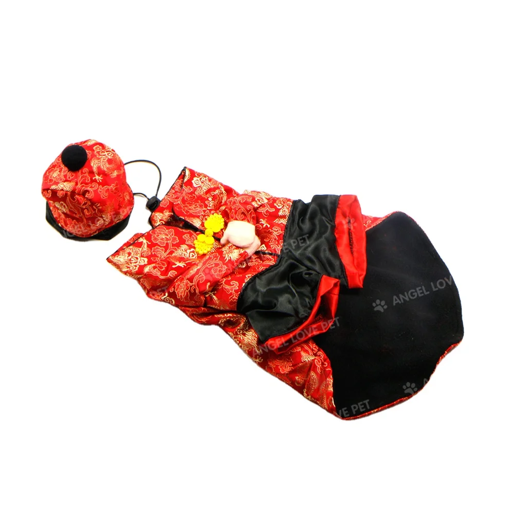 ПЭТ cheongsam накидка с героями мультфильма «в традиционном китайском стиле Одежда для собак cheongsam