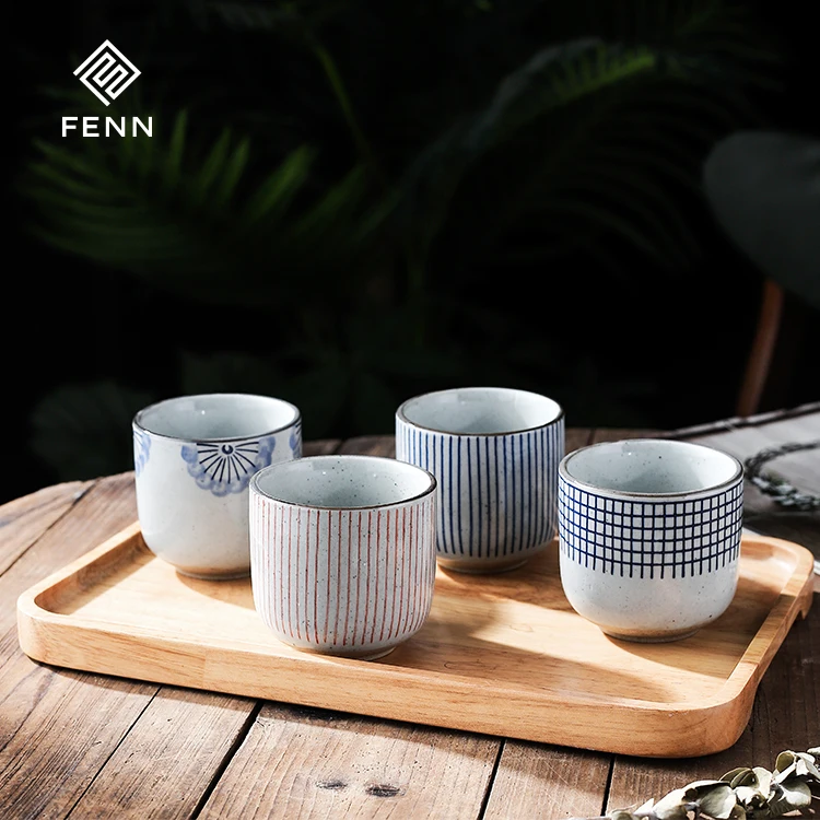 Manufacturers Eco Friendly Japanese 200ML No Handle Ceramic Porcelain  Water Tea Cup cups wholesale