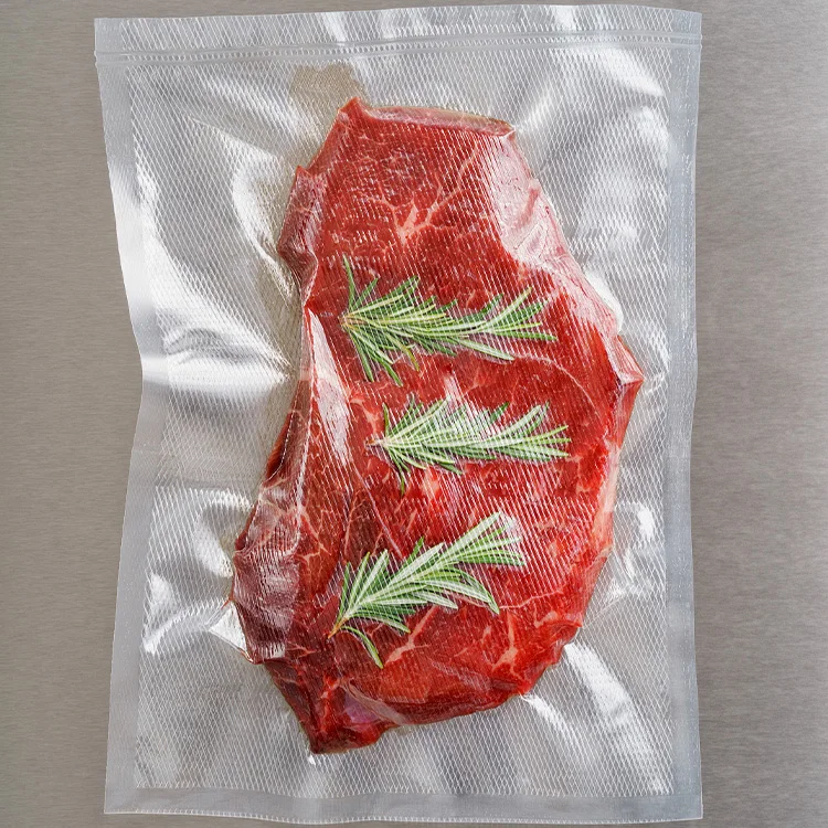 Vegetables Meat Seal Heat Food Grade Clear Sealer Bags For Food Customized Meat Vacuum 3 Side Seal Bag