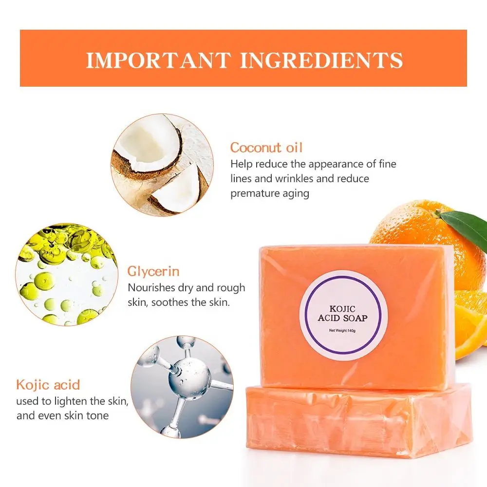 Private Label Whitening Soap Anti Acne Handmade Lemon Turmeric Soap Rose And Kojic Acid Soap