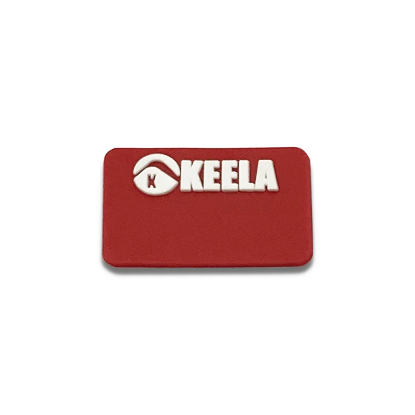 Wholesale Price With White Letters Dark Red Rubber Patch Luggage Tag Label For Outdoor Clothing