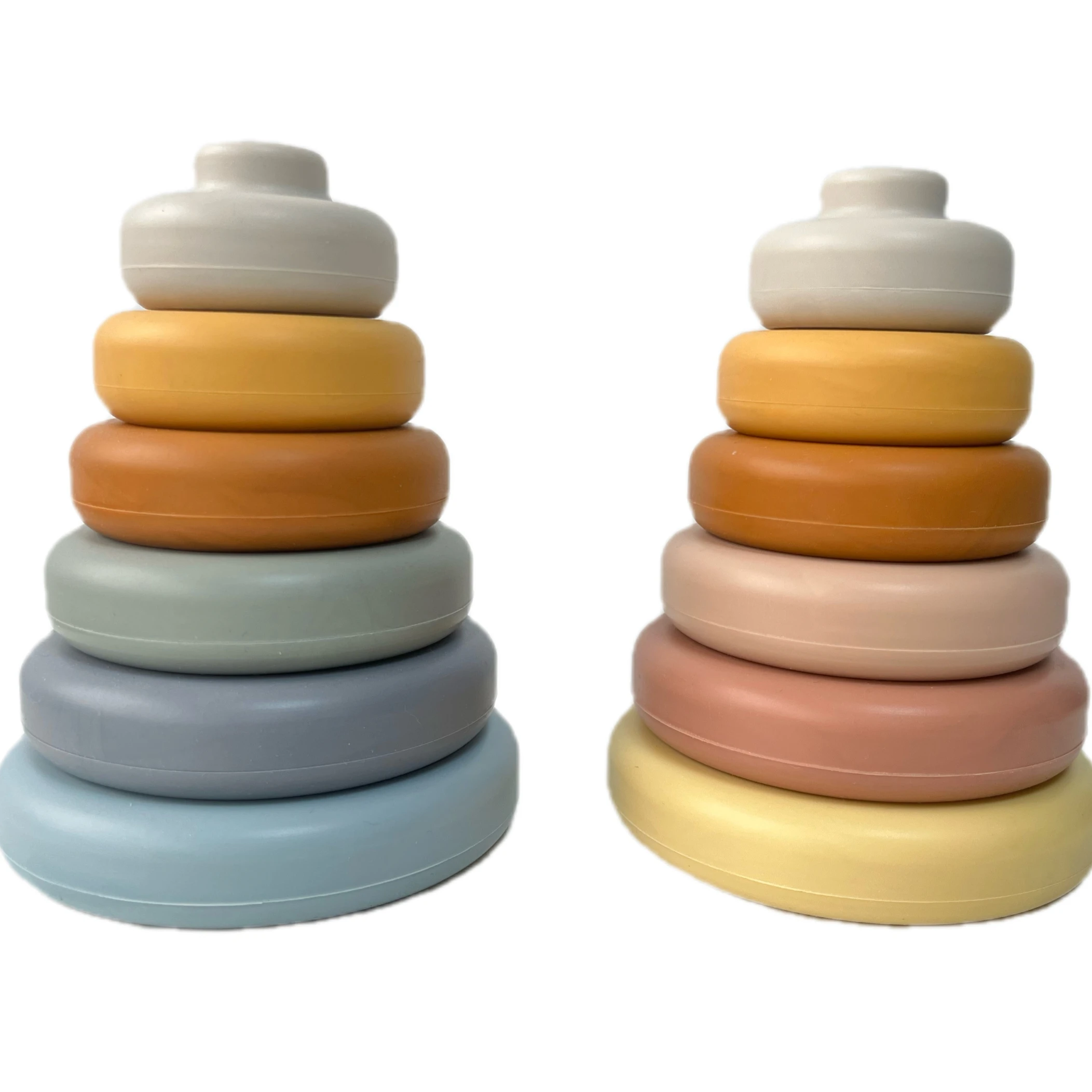 Educational Squeeze Play Toys Babys Silicone Stacking Toy Silicone Baby Building Block Sets Manufacturer Toy
