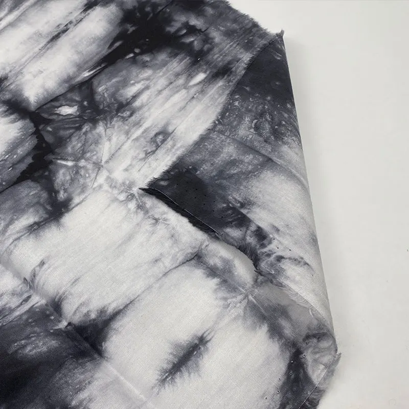 Ready stock black white plain weave 105gsm two tone custom poplin printed 100% cotton tie dye fabric
