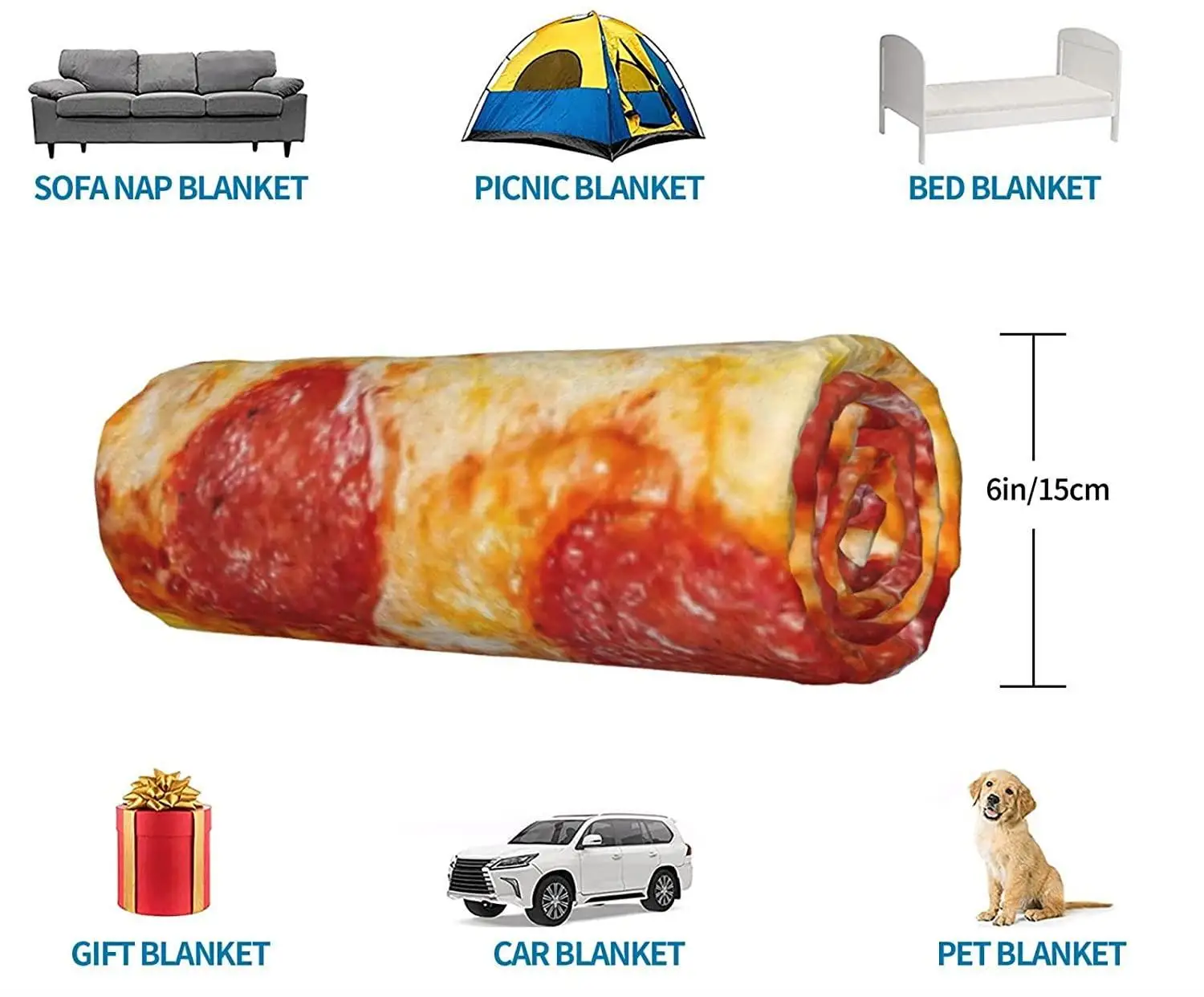 All-Season Muslin Throws Blanket Designer Plush Pizza Pattern Flannel Microfiber Throw Blanket