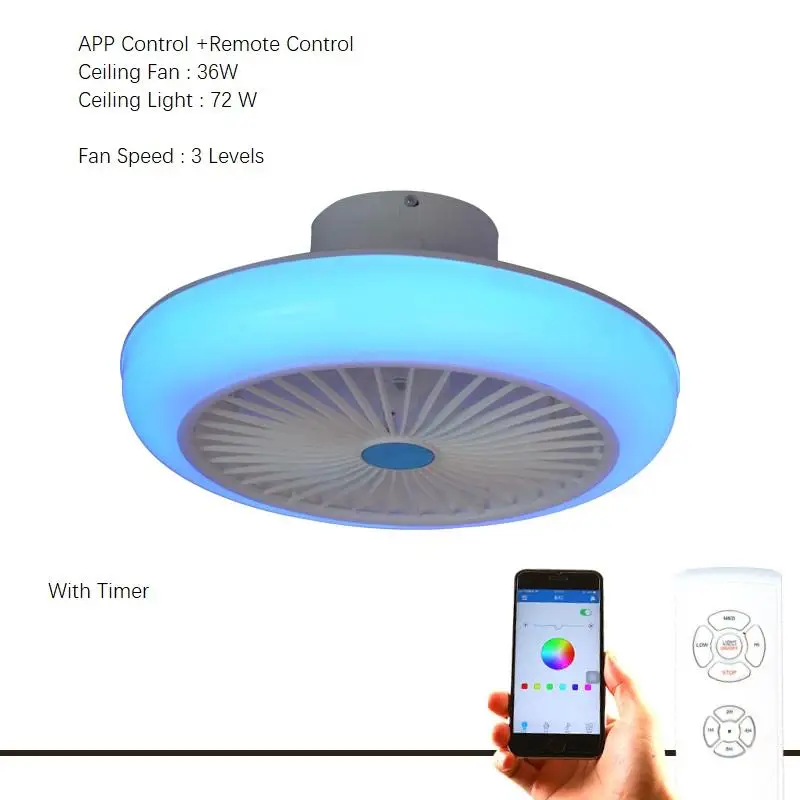 Outdoor Smart Flush Mount Lg Bathroom Blade Less Led Ceiling Fan With Foldable Remote Control Lihgt Lamp