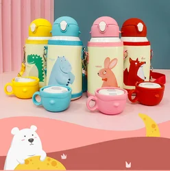 Cartoon Cute Animal 316 Stainless Steel Insulated Water Bottle 500ML Kids Vacuum Flask Baby Thermos Cup