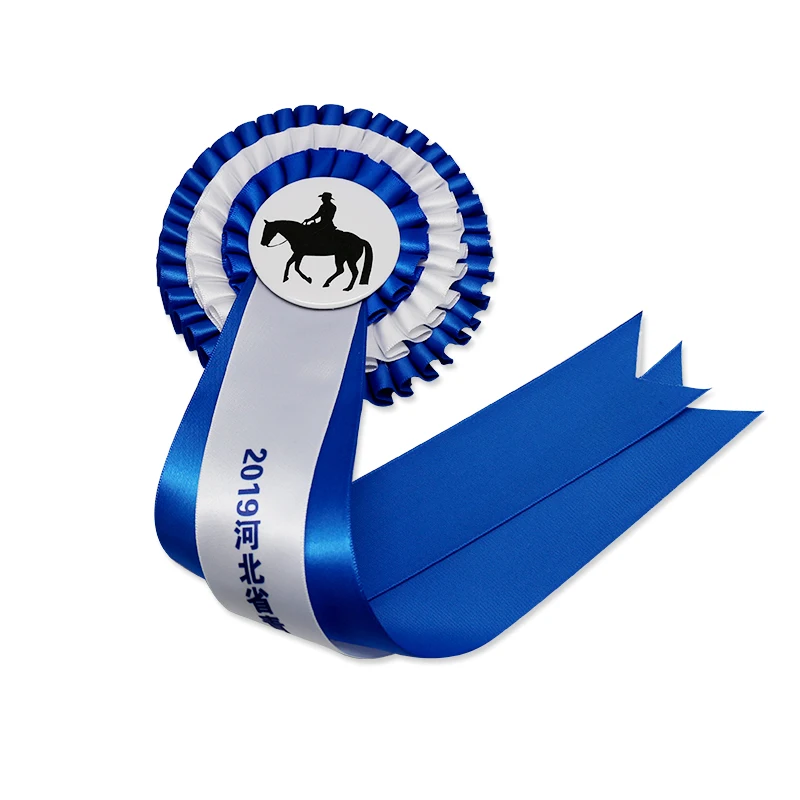 Customized Logo Award Ribbon Horse Rosettes