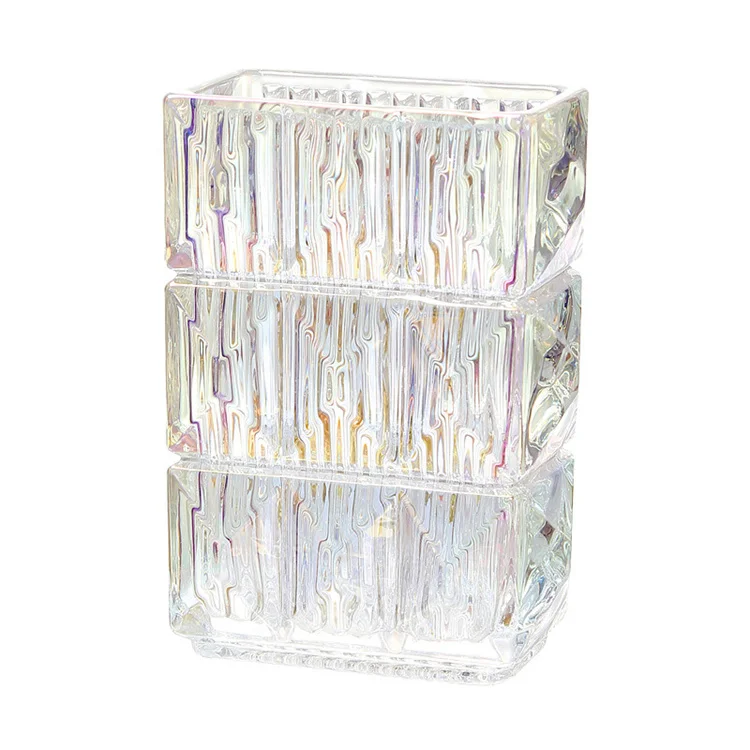 Wholesale Glacier Glass Floral Flower Vase Plant Bud Decorative Glass Vase for Home Desktop Decoration