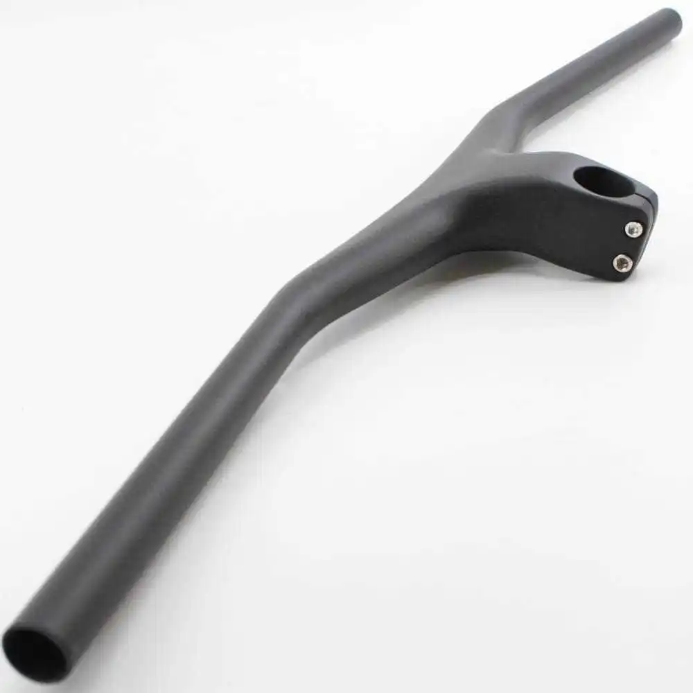 Newest Mountain Bike Glossy Matt 3K Full Carbon Fibre Bicycle Handlebar and Stem Integrated MTB bar -17 Degrees Angle Free Ship