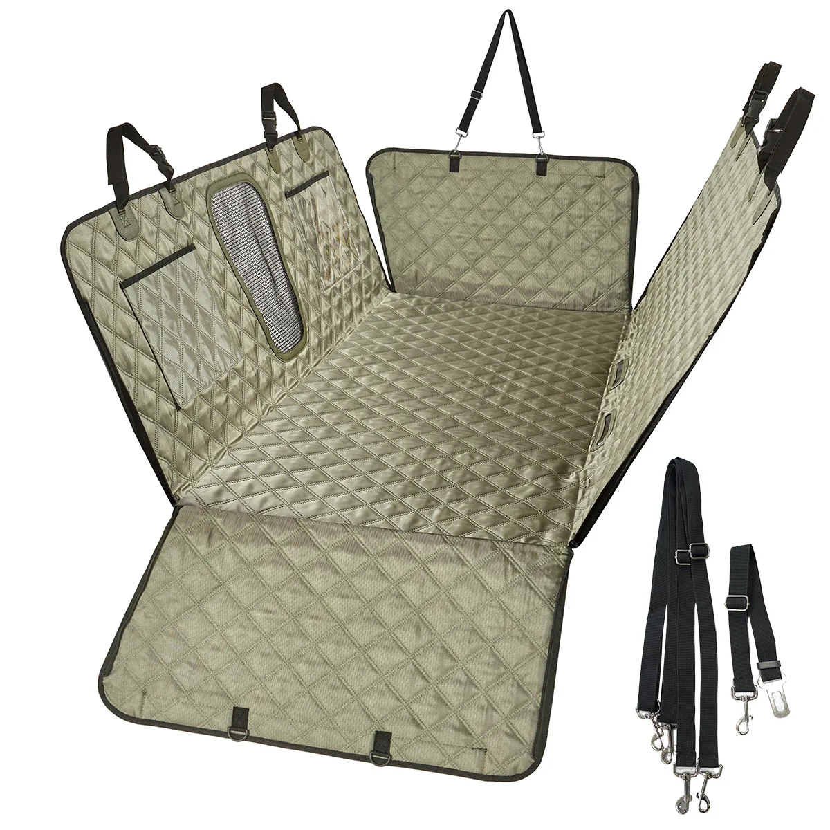 1680D Pet Full Automatic Sewing Customize Shape Waterproof Durable Dog Car Seat Covers Protector For Most Cars Trucks SUV