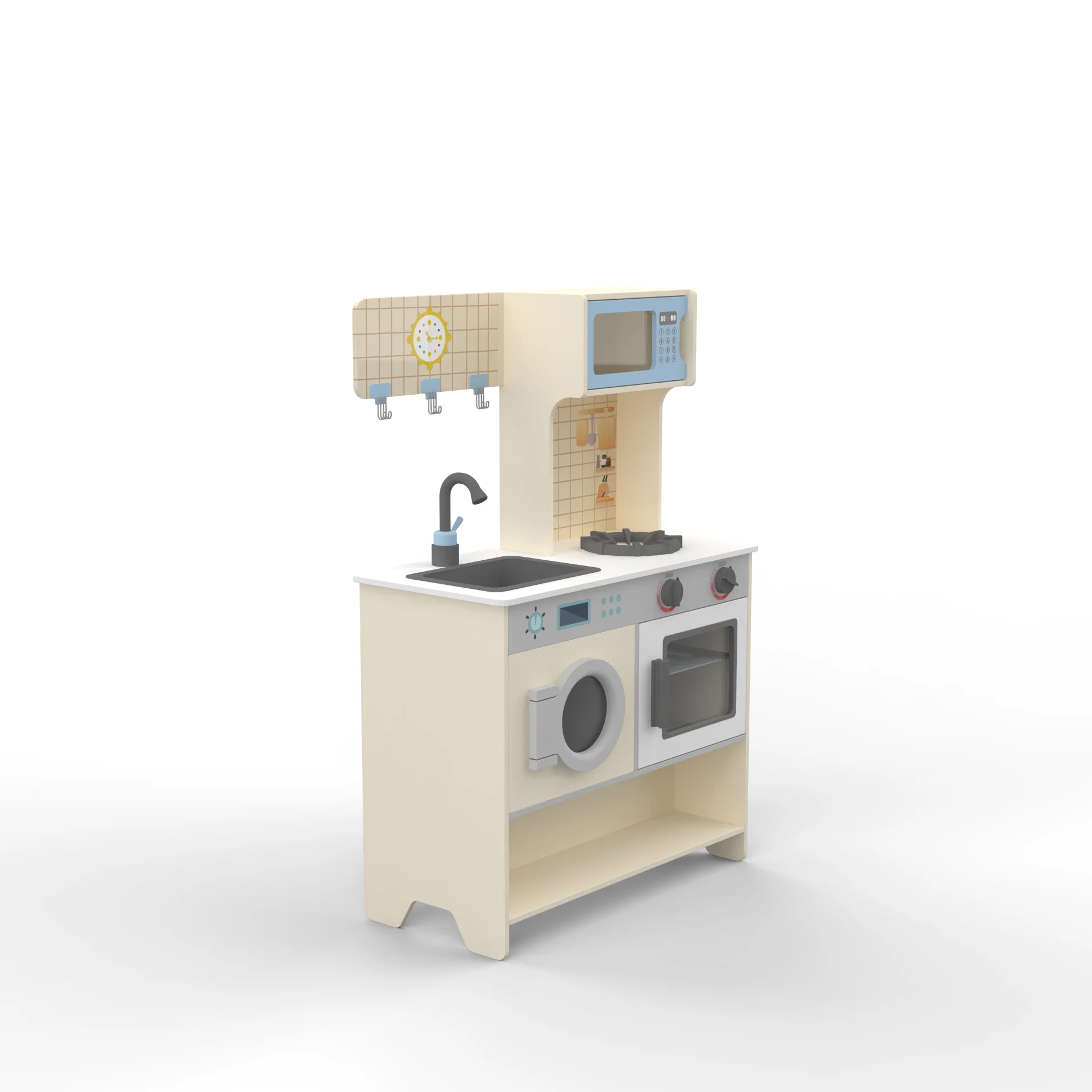 2020 popular fun cooking game for children wooden kitchen toy kids toy kitchen set