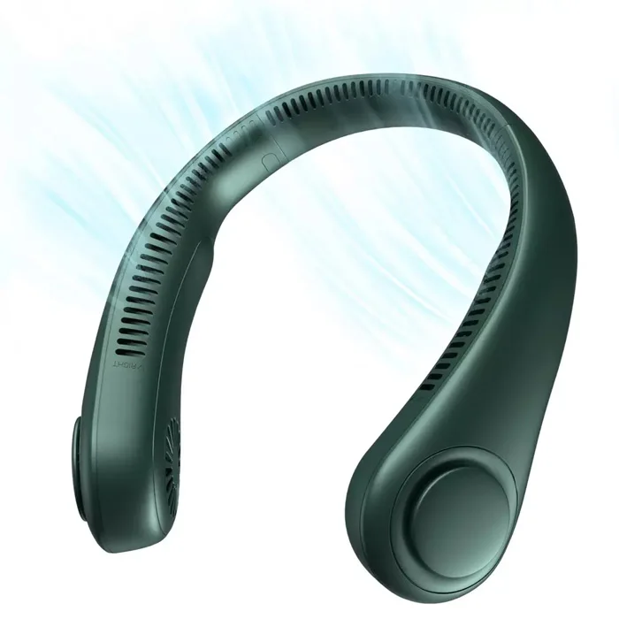 A-mazon hot selling foldable neck fan rechargeable portable bladeless neck fan