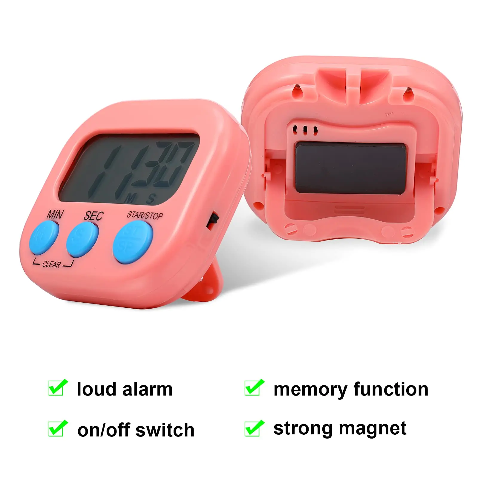 Timers,Classroom Timer for Kids Small Digital Kitchen Timer Magnetic Back and ON/Off Switch,Minute Second Count Up Countdown
