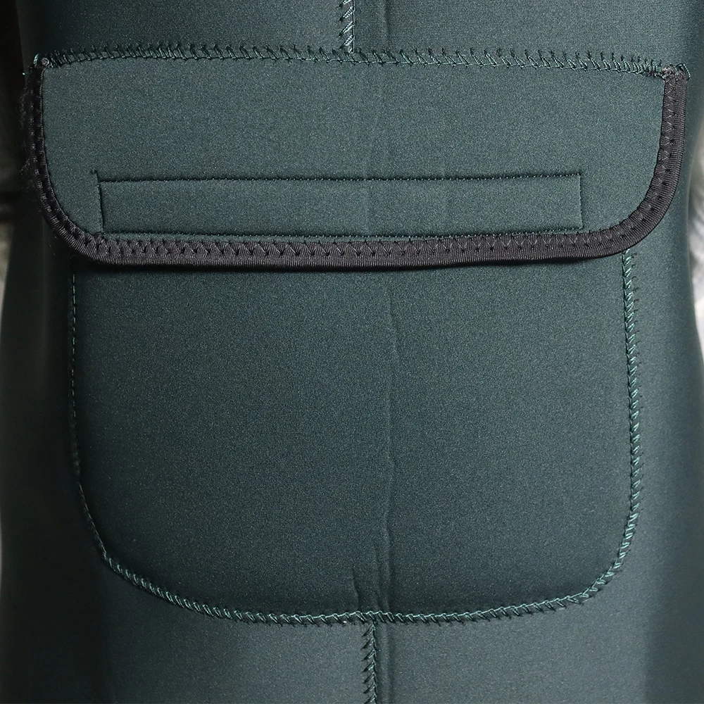 Neoprene dark green costom fly fishing wader chest durable hunting suit rubber boots 100% waterproof windproof large pocket