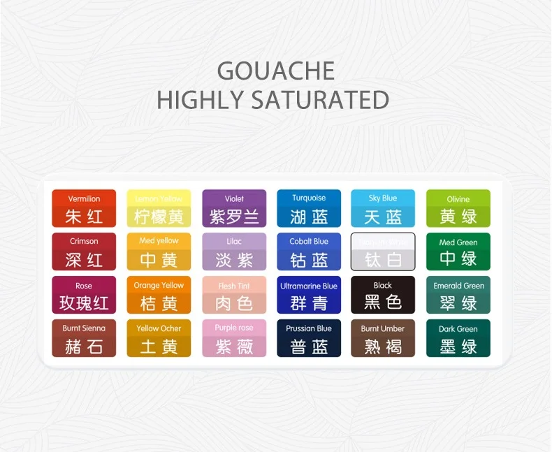 Высоконасыщенный, Быстрая отправка, Заводская поставка, подвесная коробка, Набор 24 цветов, желе, гуашь, набор красок