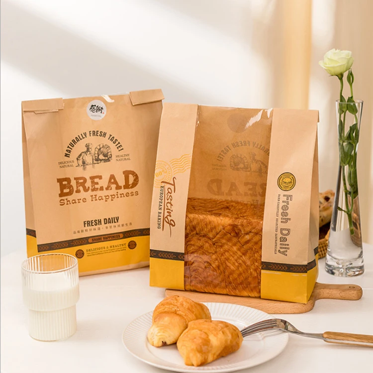 biodegradable kraft paper packaging bag for food hot sale high quality fruit paper bag food eco