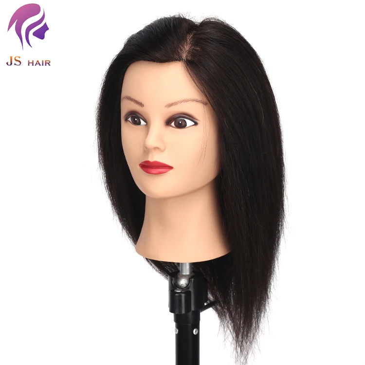Cheap Cosmetologia Hairdresser 100% Human Hair Dummy Mannequin Head For Training With Clamp Holder