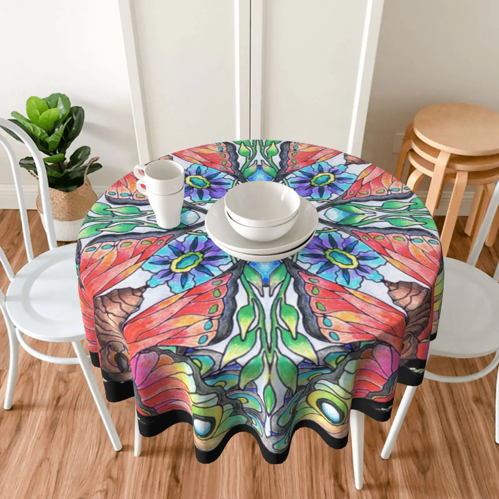 Custom printing round tablecloths decorative jacquard polyester durable high quality home sequin tablecloth