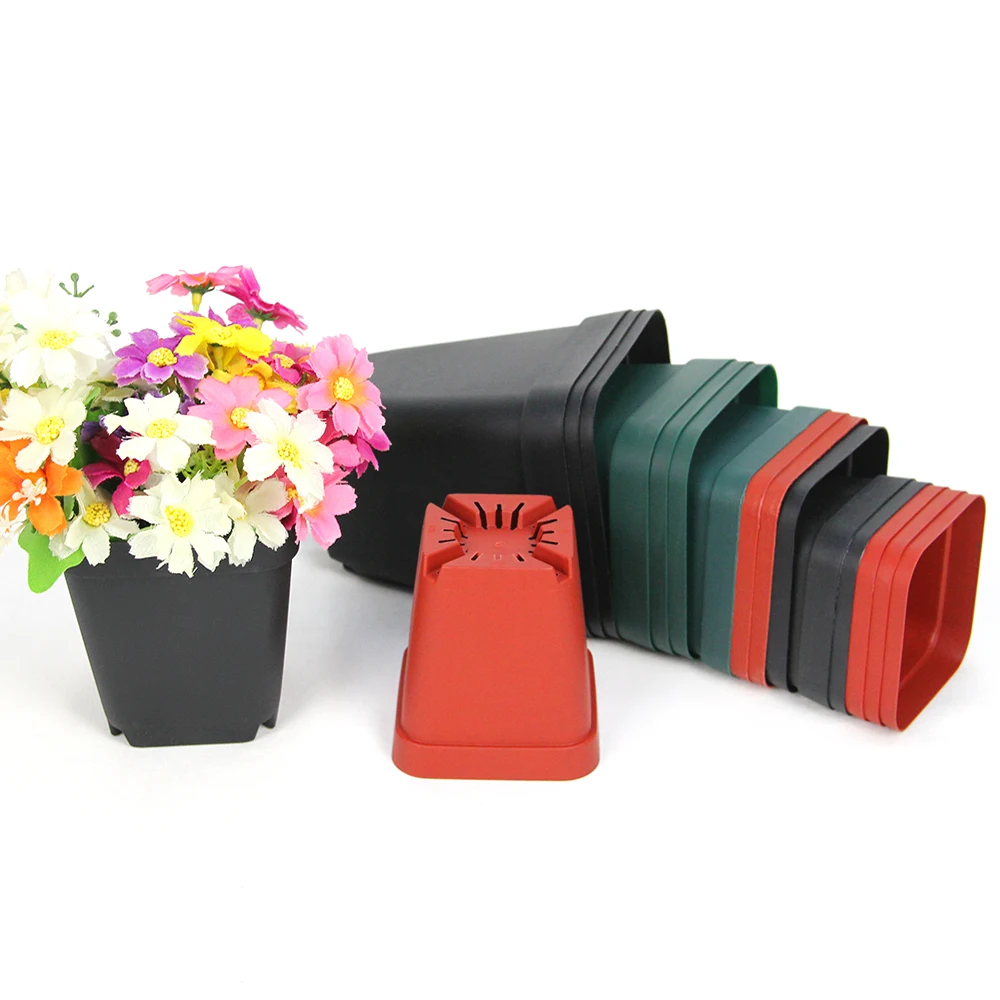 Garden Decoration Mini Plastic Small Flower Pot Macetas Suculentas Square Nursery Pots