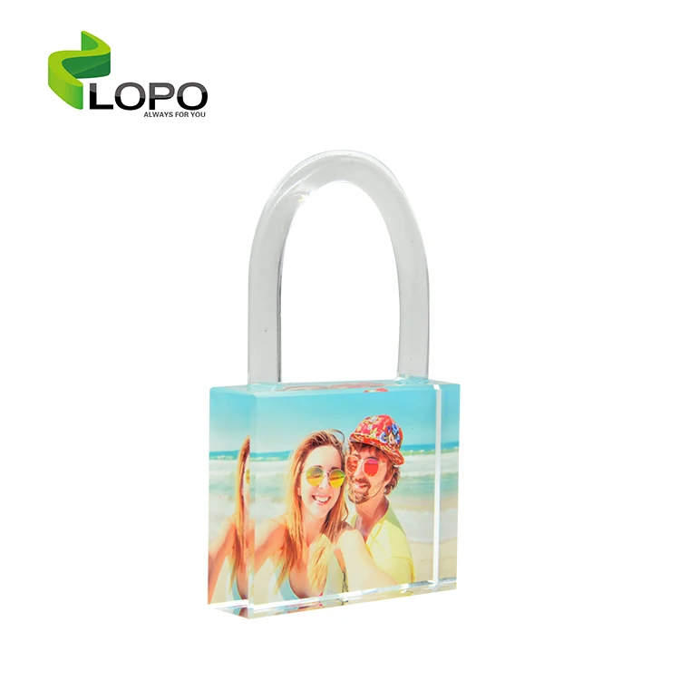LOPO Sublimation Blank Glass Crystal Photo Lock