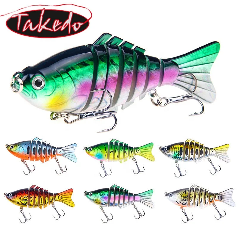 TAKEDO XY12 Multi Section Lure Silicone Fishing Lure Segment Jointed Swimbait 3D Printing Pike Lifelike Fishing Lure Hard