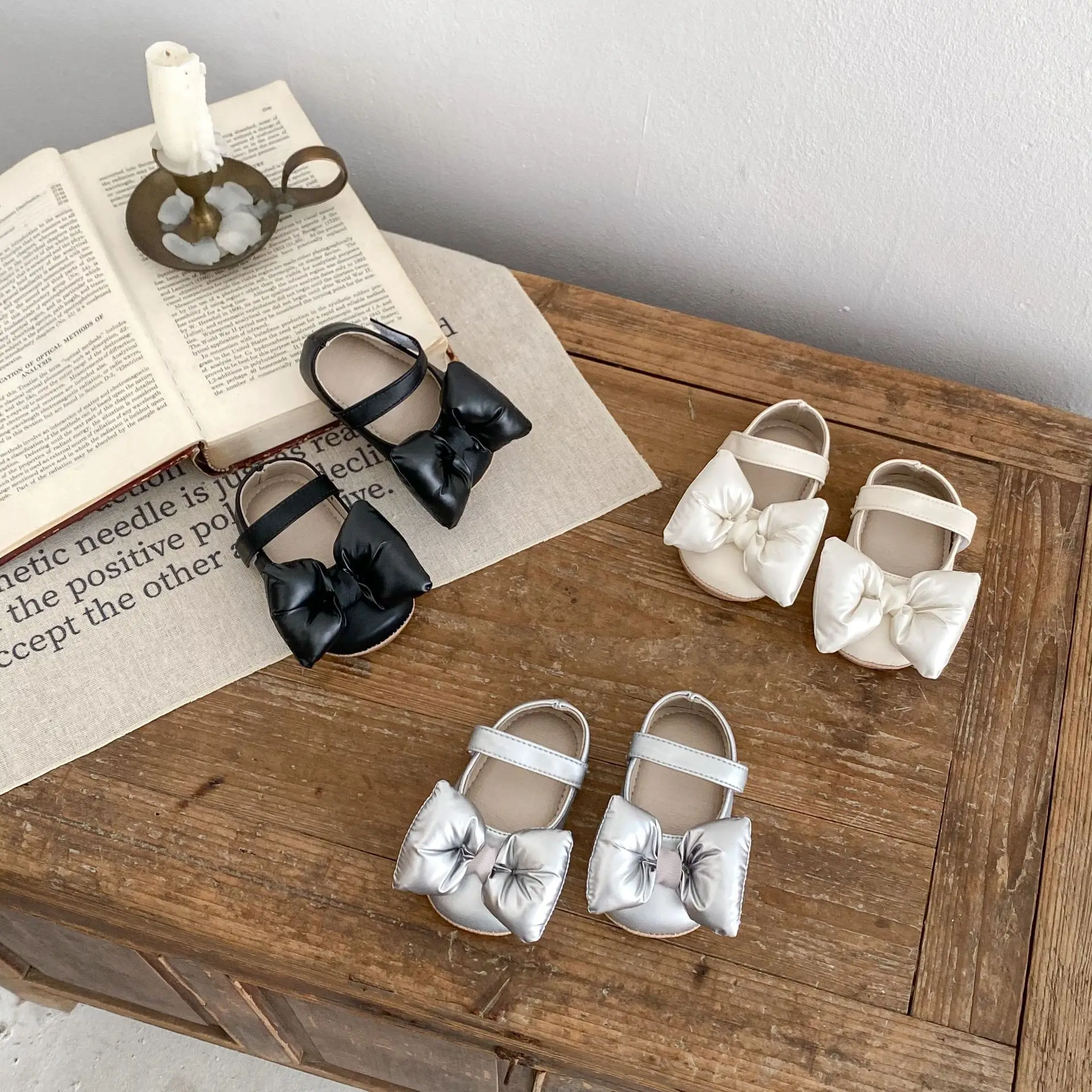 Engepapa Autumn newborn Baby Shoes Infant Non-Slip Wear-Resistant Soft Shoes Baby Girls Solid Color Shoes