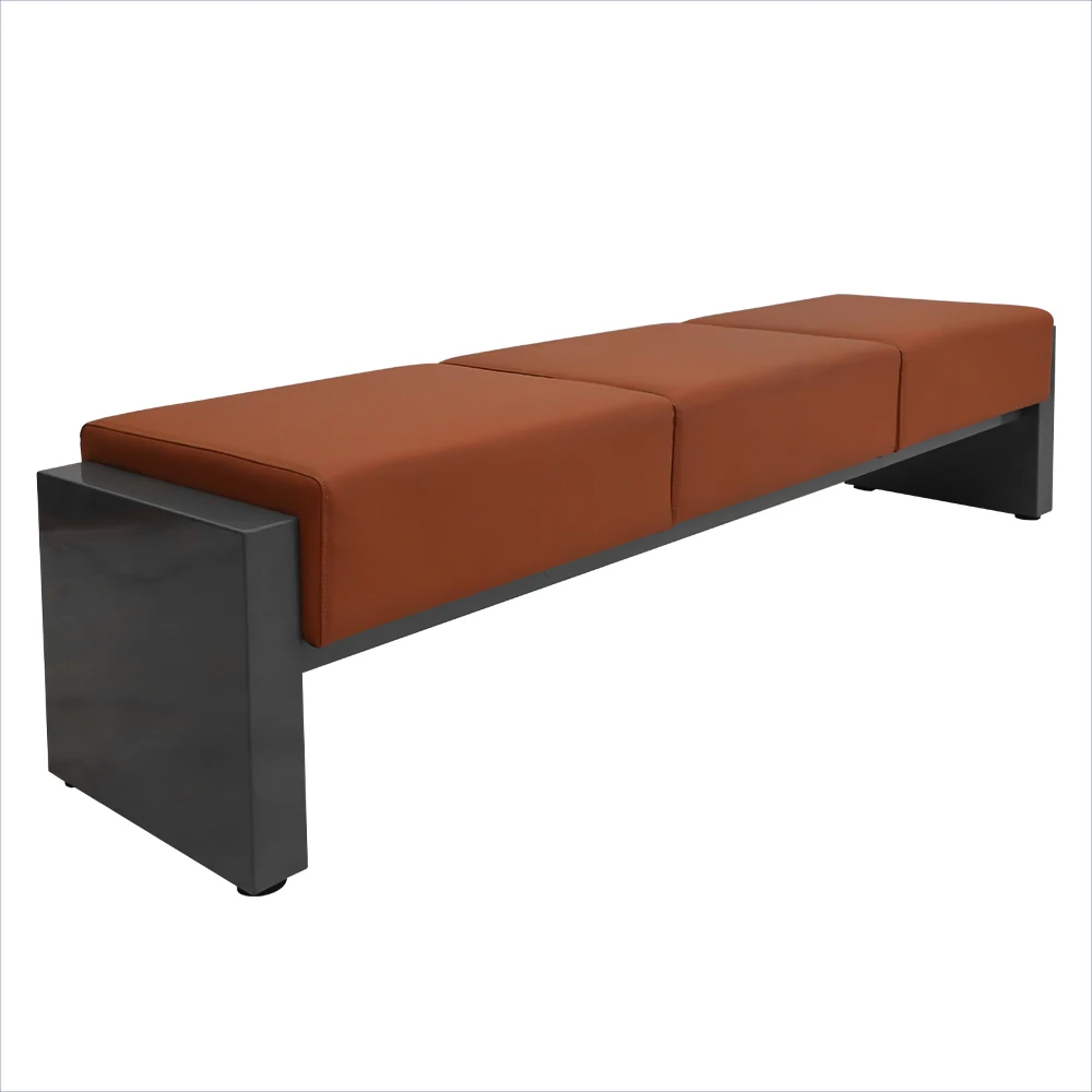 Project  colorful pvc cushion 2 3 4 5 seats hospital bank  reception Leather bench