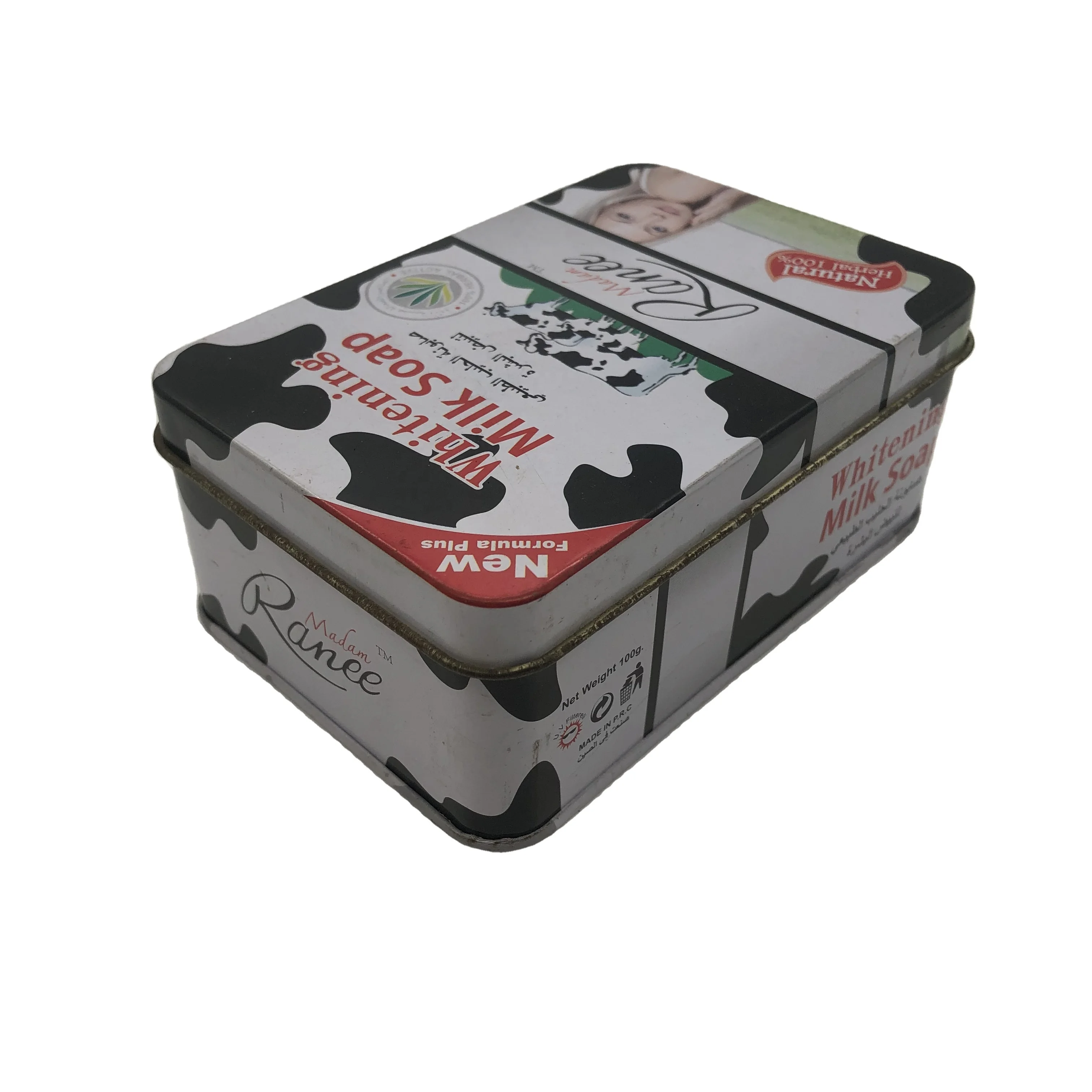 Rectangular Play Card Tin Box Empty Tin Cans Sale for Soap with A Lid