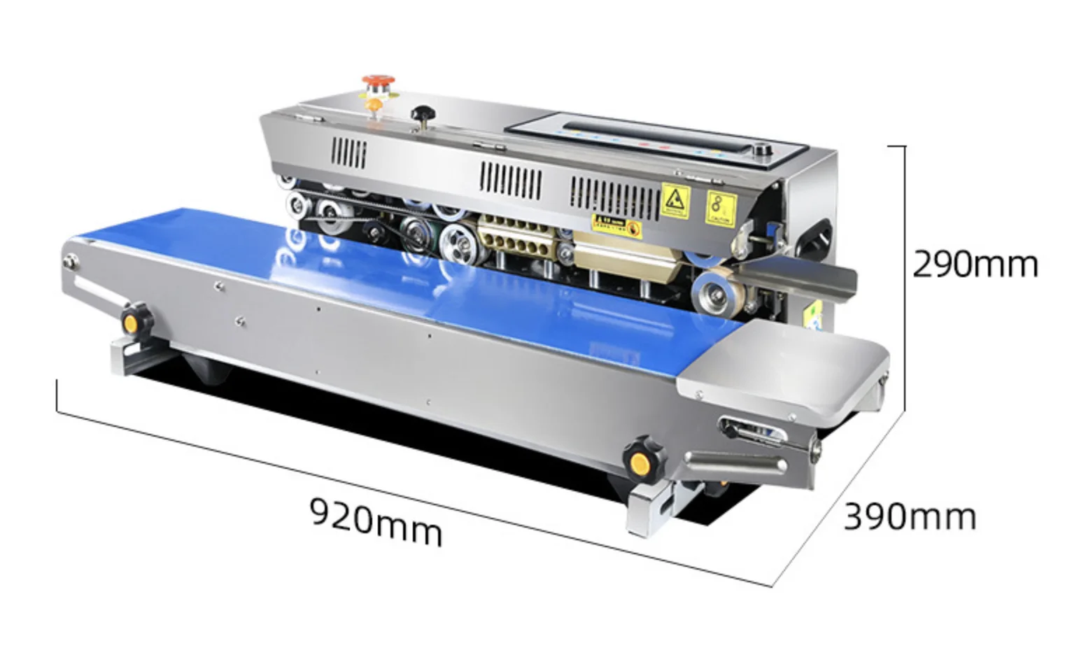 Basic Continuous Plastic Pouch Bags Band Sealer Machine Heat Sealing Horizontal Digital Temperature Control Sealing Machine