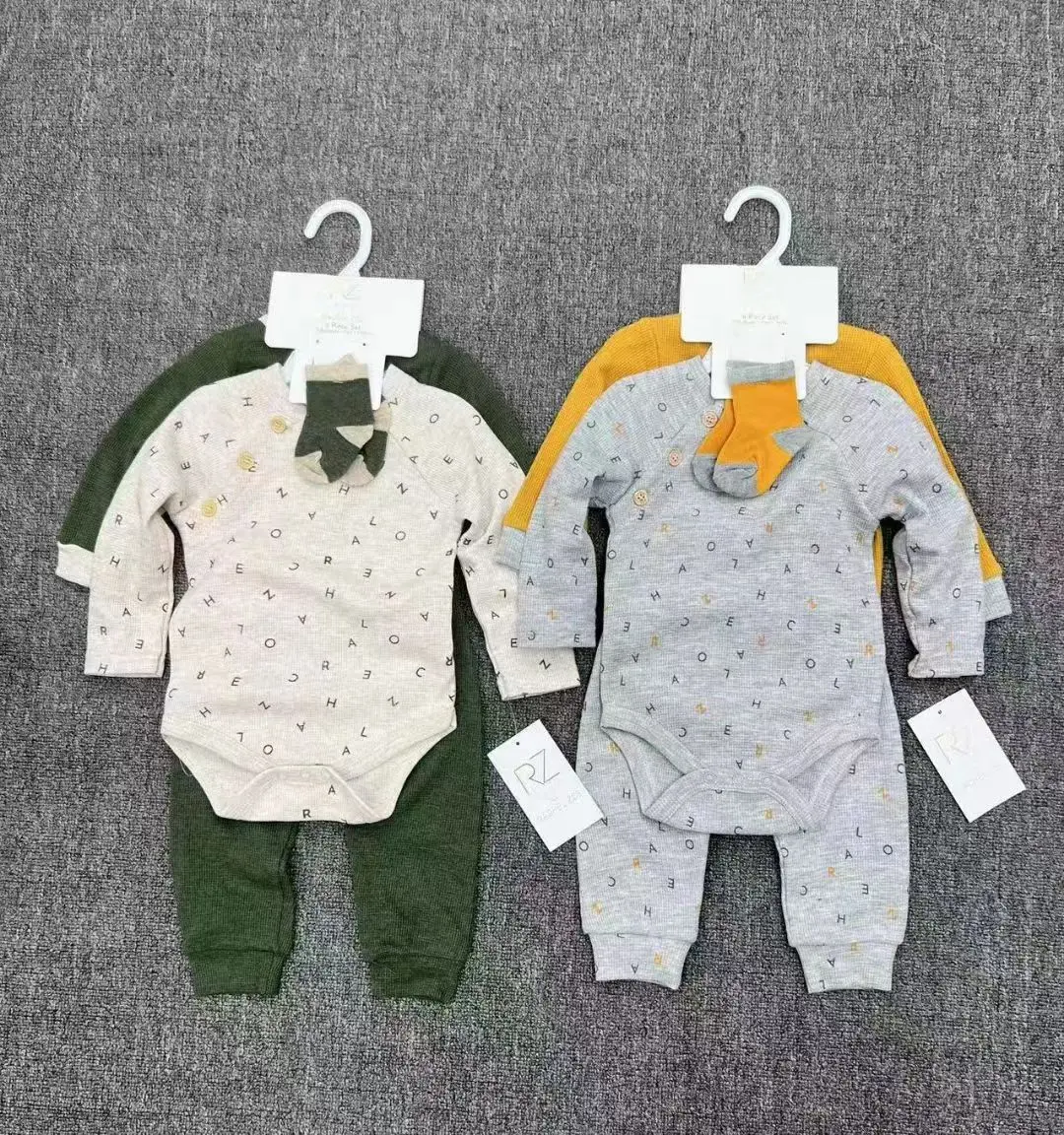 Autumn 4 Pcs Set Newborn Baby Girl Knit Sweater Kimono Cardigan Infant Knitted Daisy Sweater Pants Set with Beanie and Booties