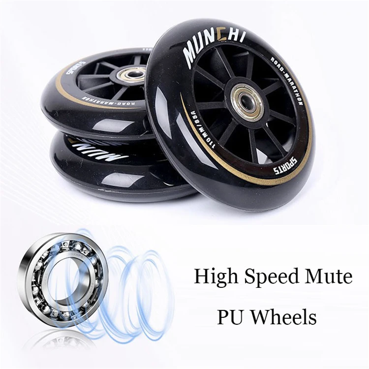 Popular in 2024 Roller Skate Shoes 85A 110mm*3 Wheel Black Speed Skating for Outdoor