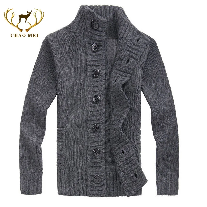 Spring Autumn Casual Oversize Men Knit Cardigan With Button