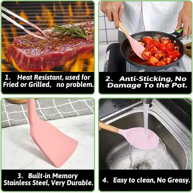  Kitchen Cooking utensil set 12 pcs Silicone Utensil
