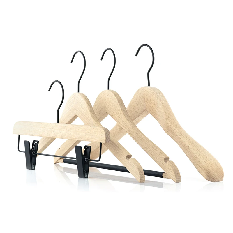 perchas de lujo Wooden Coat Hangers Solid Beech Wooden hanger custom luxury hangers for clothing store